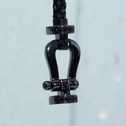 [Angela Schmuck]FORCE GROSSE SERIE HUFEISEN SCHWARZES SAMURAI-ARMBAND 
