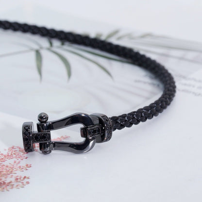 [Angela Schmuck]FORCE GROSSE SERIE HUFEISEN SCHWARZES SAMURAI-ARMBAND 