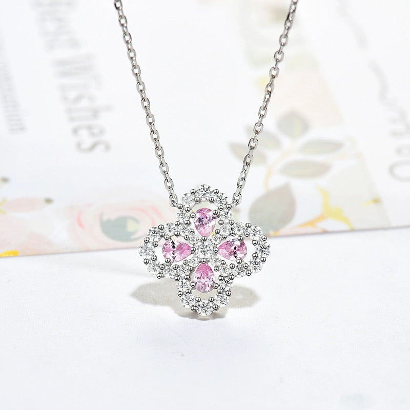 [アンジェラジュエリー]ループネックレス フルモチーフ ダイヤモンド 16mm マルチカラー