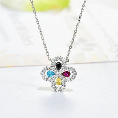 [アンジェラジュエリー]ループネックレス フルモチーフ ダイヤモンド 16mm マルチカラー