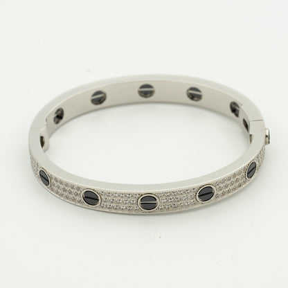 [Angela Schmuck] Liebesarmband, 6,1 mm, mit Diamanten besetzt, Keramik 