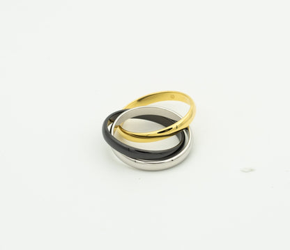 [Angela Schmuck]TRINITY RING SCHWARZ GOLD SILBER