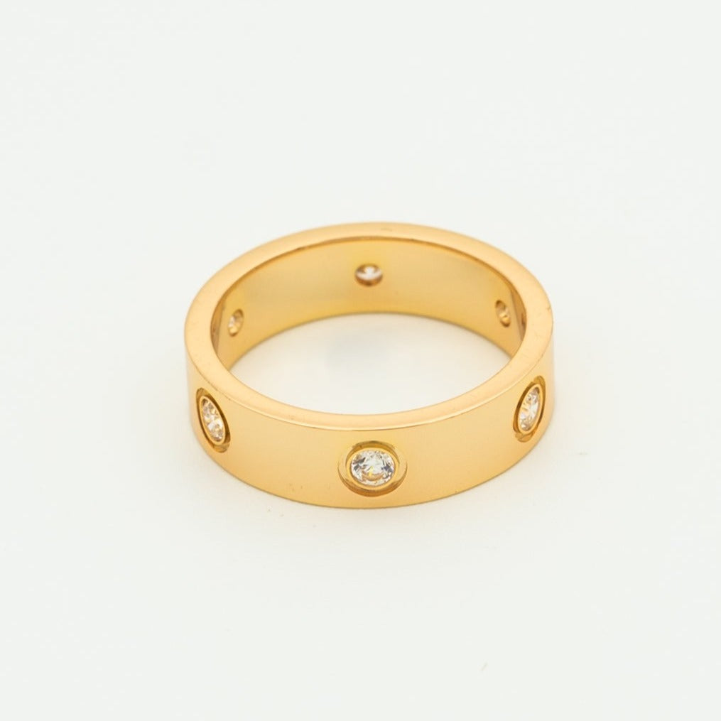 [アンジェラジュエリー]ラブリング 5.5mm 6ダイヤモンド ピンクゴールド