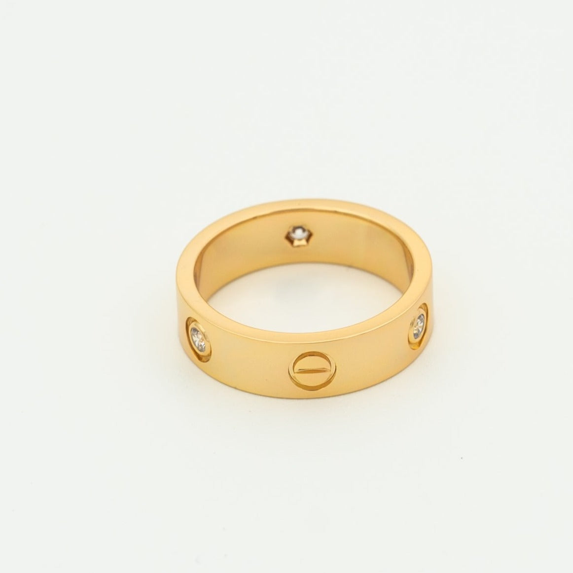 [アンジェラジュエリー]ラブリング 5.5mm 3ダイヤモンド ピンクゴールド