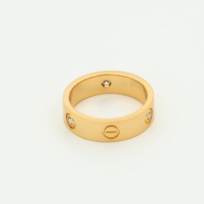 [アンジェラジュエリー]ラブリング 5.5mm 3ダイヤモンド ピンクゴールド