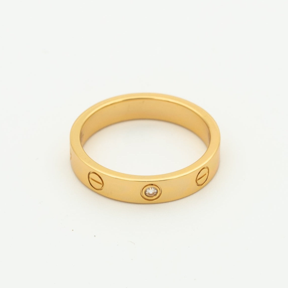 [アンジェラジュエリー]ラブリング 4mm ダイヤモンド1個 ピンクゴールド