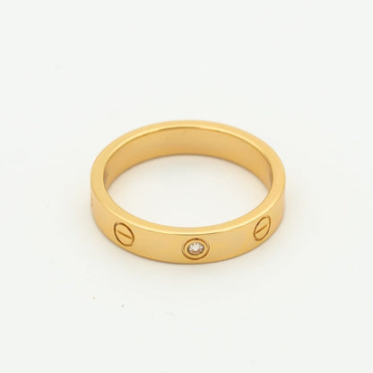 [アンジェラジュエリー]ラブリング 4mm ダイヤモンド1個 ピンクゴールド