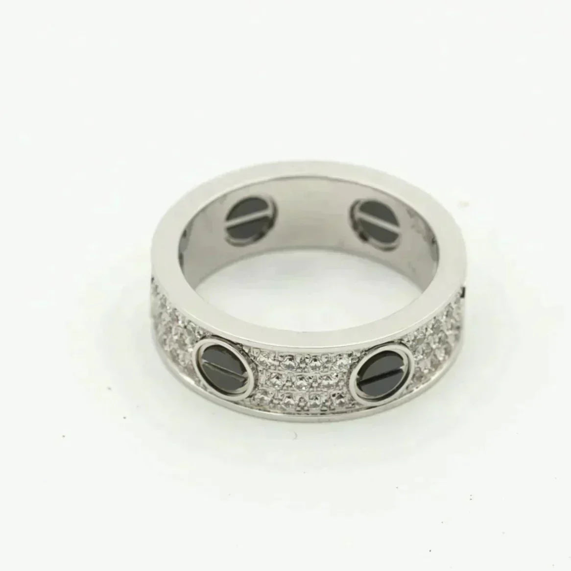 [アンジェラジュエリー]ラブリング 5.5mm ダイヤモンド パヴェ セラミック