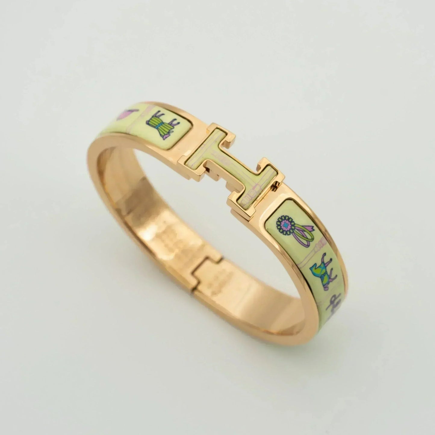 [Angela Jewellery]H Roségold Armband Creme Keramik