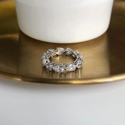 Angela Jewelry]Exquisiter Tennisring im Birnenschliff