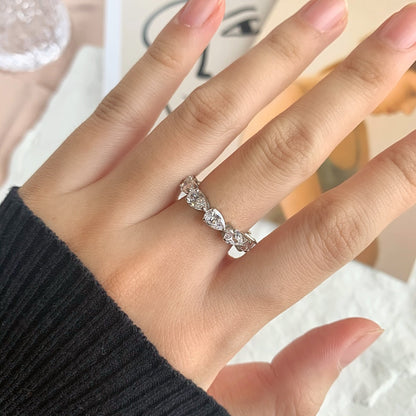 Angela Jewelry]Exquisiter Tennisring im Birnenschliff