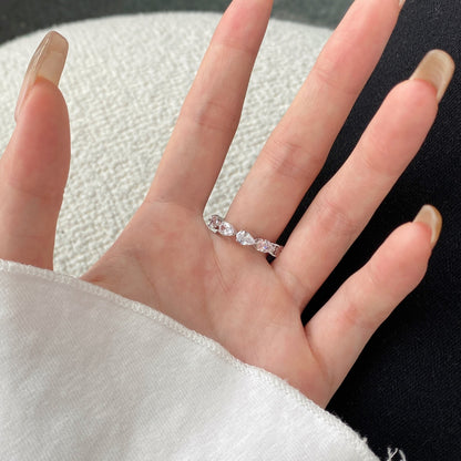Angela Jewelry]Exquisiter Tennisring im Birnenschliff