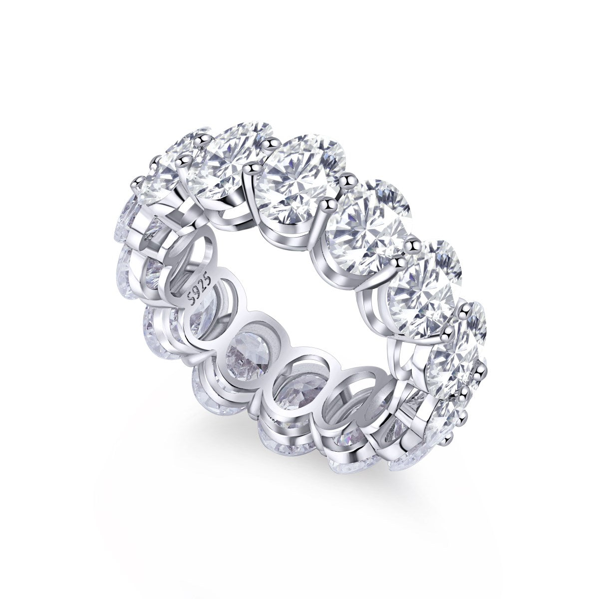 Angela Jewelry]Zierlicher, länglicher Tennisring im Kissenschliff