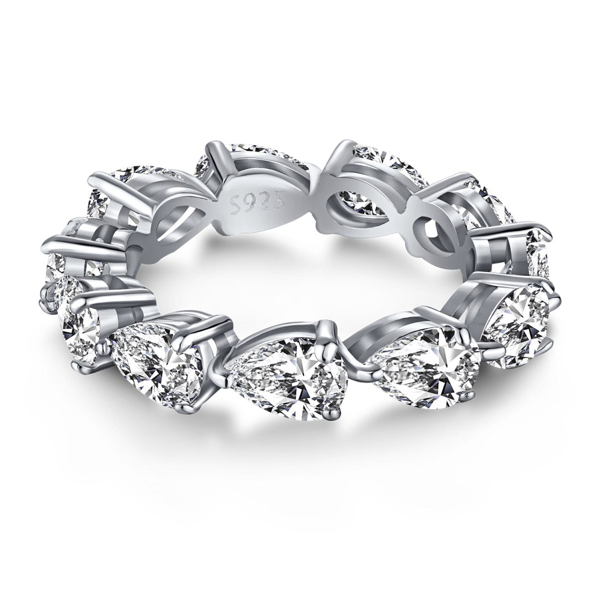 Angela Jewelry]Exquisiter Tennisring im Birnenschliff