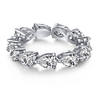 Angela Jewelry]Exquisiter Tennisring im Birnenschliff