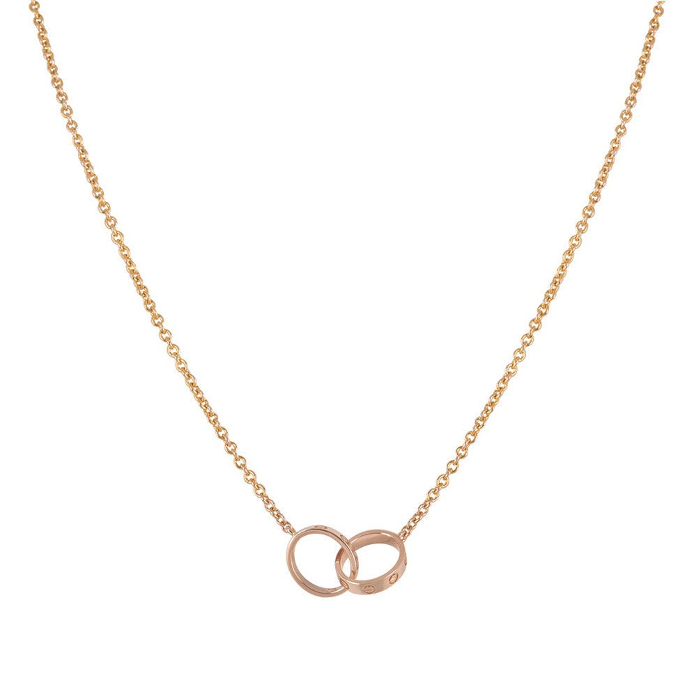 [Angela Schmuck]LIEBE HALSKETTE DOPPELRING ROSA GOLD 
