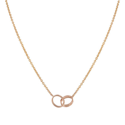 [Angela Schmuck]LIEBE HALSKETTE DOPPELRING ROSA GOLD 