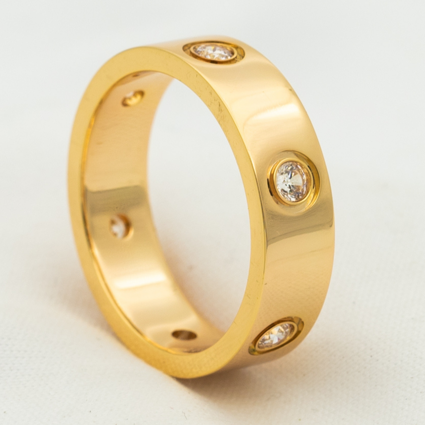 [アンジェラジュエリー]ラブリング 5.5mm 6ダイヤモンド ピンクゴールド