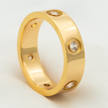 [アンジェラジュエリー]ラブリング 5.5mm 6ダイヤモンド ピンクゴールド