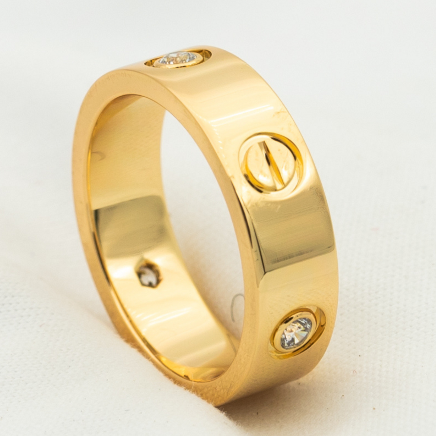 [アンジェラジュエリー]ラブリング 5.5mm 3ダイヤモンド ピンクゴールド
