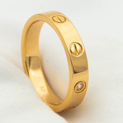 [アンジェラジュエリー]ラブリング 4mm ダイヤモンド1個 ピンクゴールド
