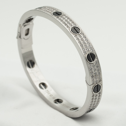[Angela Schmuck] Liebesarmband, 6,1 mm, mit Diamanten besetzt, Keramik 