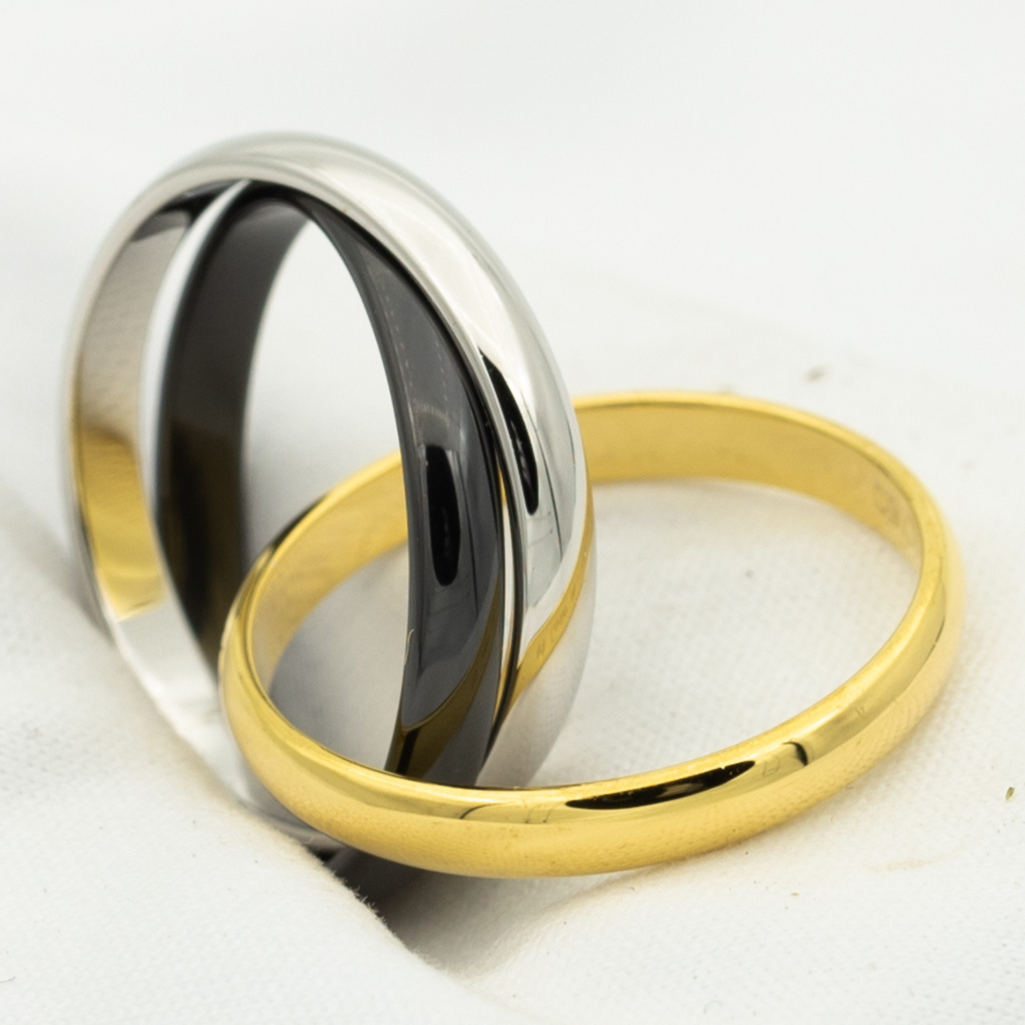 [Angela Schmuck]TRINITY RING SCHWARZ GOLD SILBER