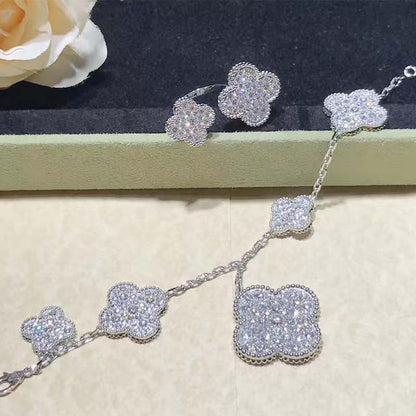 [Angela Schmuck] Kleeblatt 6 Motive Silber Diamant Armband