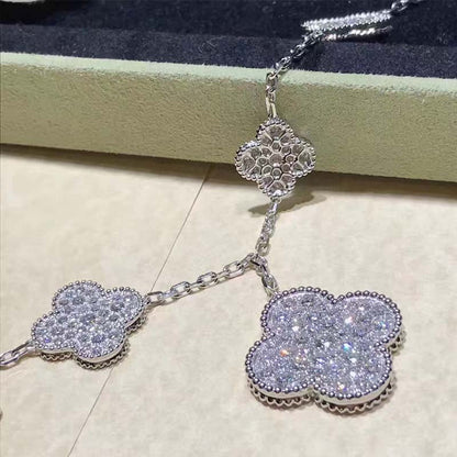 [Angela Schmuck] Kleeblatt 6 Motive Silber Diamant Armband
