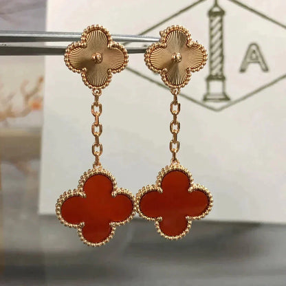 [Angela Schmuck]KLEEBLATT 2 MOTIV LASER KARNEOL OHRRINGE