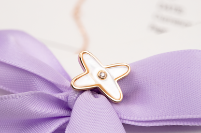 [Angela Jewellery]JEUX DE WHITE MOP PINK GOLD DIAMANT OHRRINGE