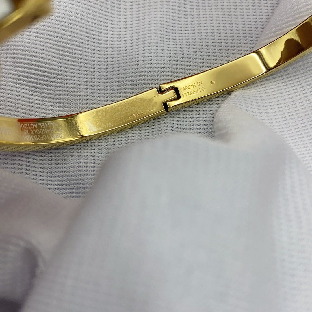 [Angela Jewellery]KLASSISCHES HM CLIC WEISSES 8MM EMAILLE-ARMBAND