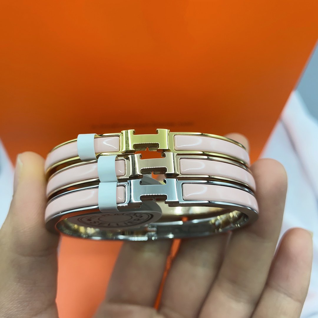 [Angela Jewellery]KLASSISCHES HM CLIC PINK 8MM EMAILLE ARMBAND