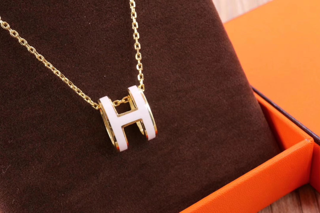 [アンジェラジュエリー]HM CLIC イエローエナメルゴールドネックレス