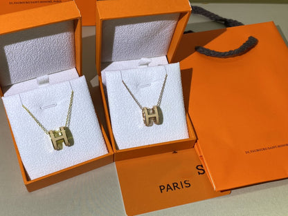 [アンジェラジュエリー]HM CLIC イエローエナメルゴールドネックレス