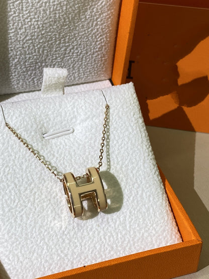 [アンジェラジュエリー]HM CLIC イエローエナメルゴールドネックレス