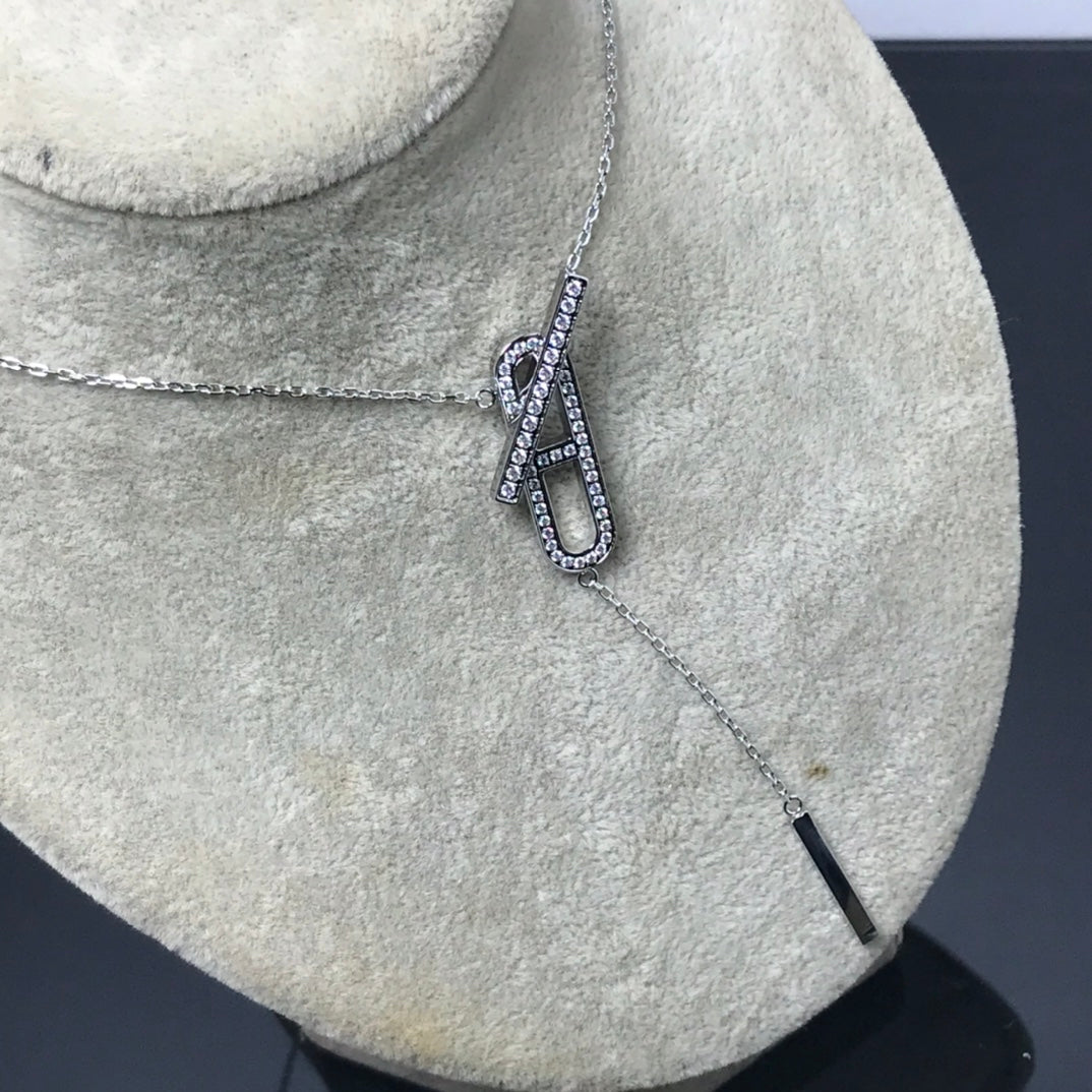 [アンジェラジュエリー]HMネックレス プラチナ ローズゴールド ダイヤモンド