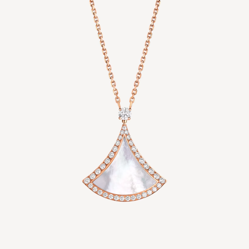 [Angela Schmuck]DREAM MOP DIAMANT PAVED ROSA GOLD HALSKETTE