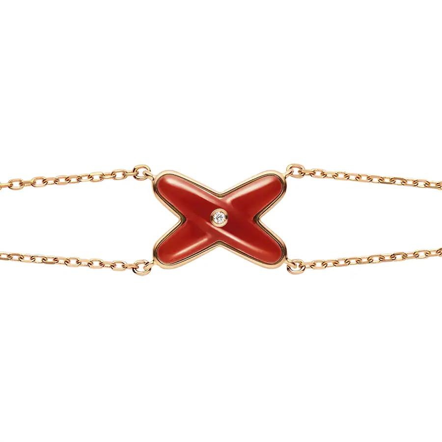 [Angela Jewellery]JEUX ARMBAND KARNEOL ROTGOLD 1 DIAMANT