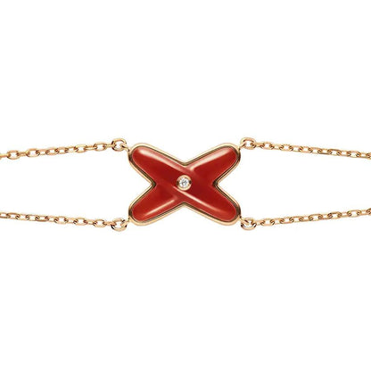 [Angela Jewellery]JEUX ARMBAND KARNEOL ROTGOLD 1 DIAMANT