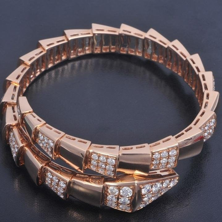 [アンジェラジュエリー]セルペンティ ワイドブレスレット ピンクゴールド ダイヤモンド