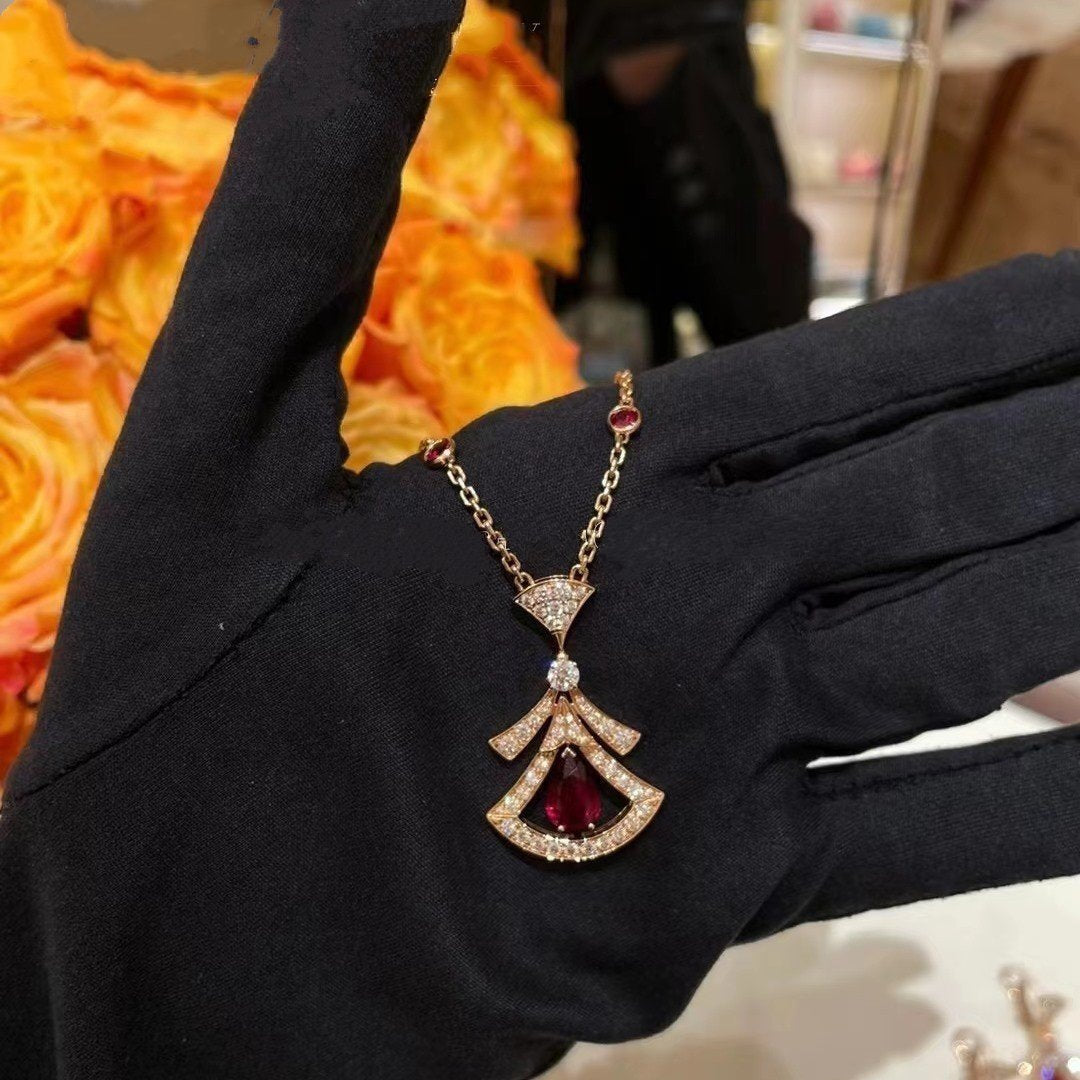 [Angela Schmuck]TRAUM HALSKETTE KARNEOL DIAMANT ROTGOLD