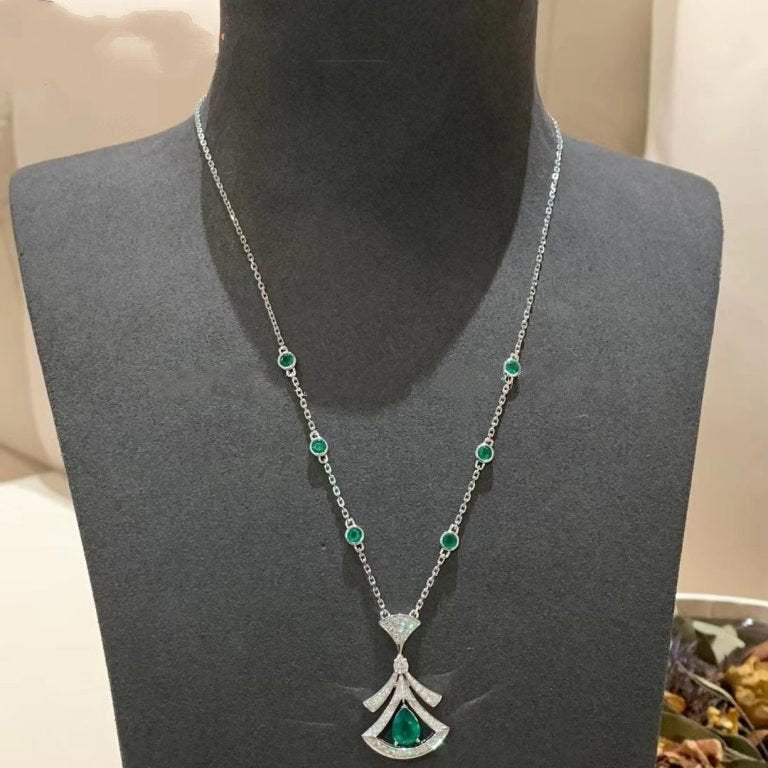 [Angela Schmuck]TRAUM HALSKETTE MALACHIT DIAMANT SILBER