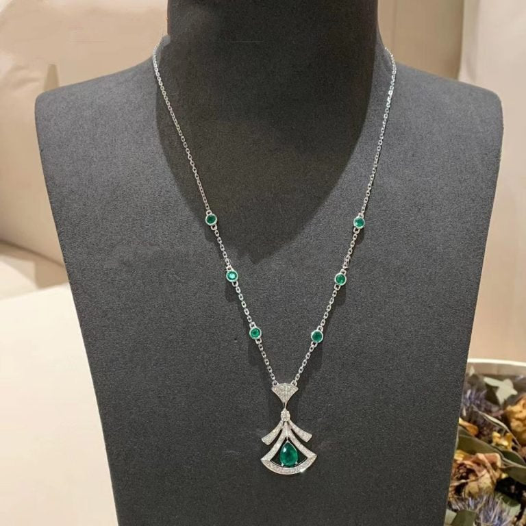 [Angela Schmuck]TRAUM HALSKETTE MALACHIT DIAMANT SILBER