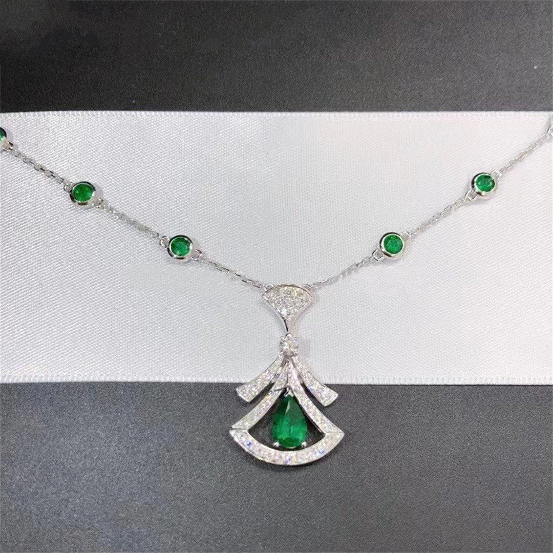 [Angela Schmuck]TRAUM HALSKETTE MALACHIT DIAMANT SILBER