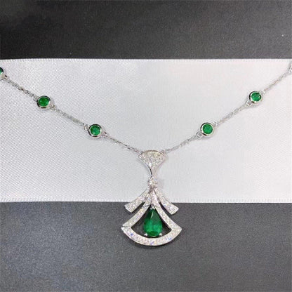 [Angela Schmuck]TRAUM HALSKETTE MALACHIT DIAMANT SILBER