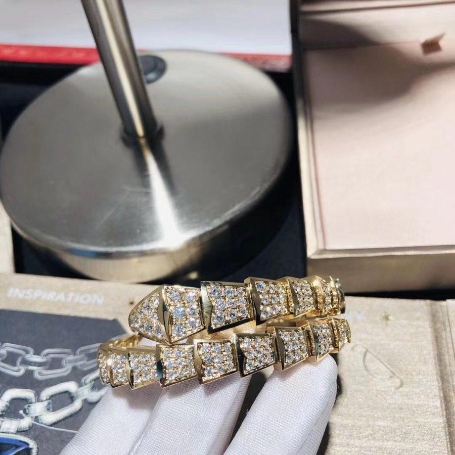 [アンジェラジュエリー]セルペンティブレスレット 8mm ゴールド ダイヤモンド