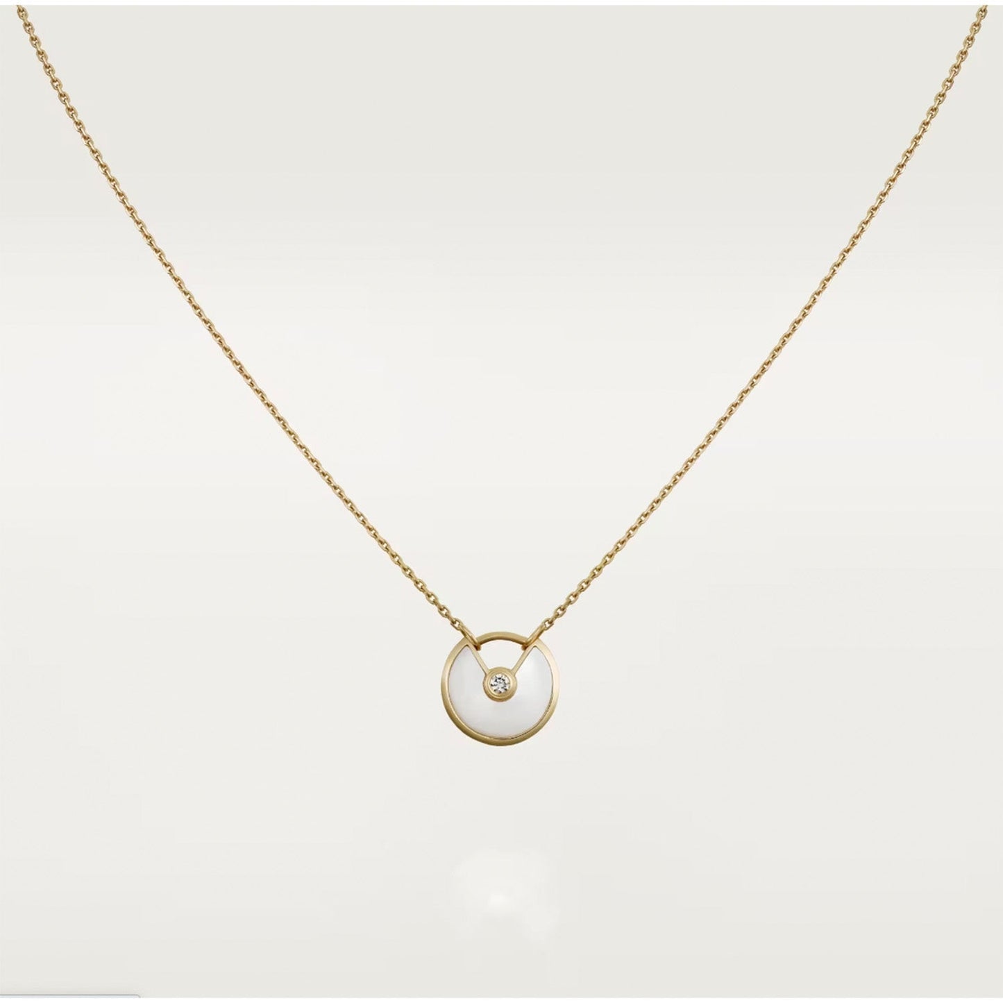 [Angela Schmuck]AMULETT ROSÉGOLD MOP HALSKETTE