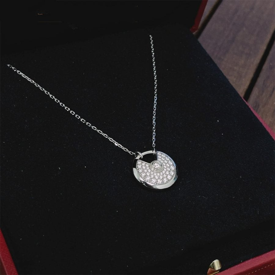 [Angela Schmuck]AMULETT SILBER VOLLDIAMANT HALSKETTE