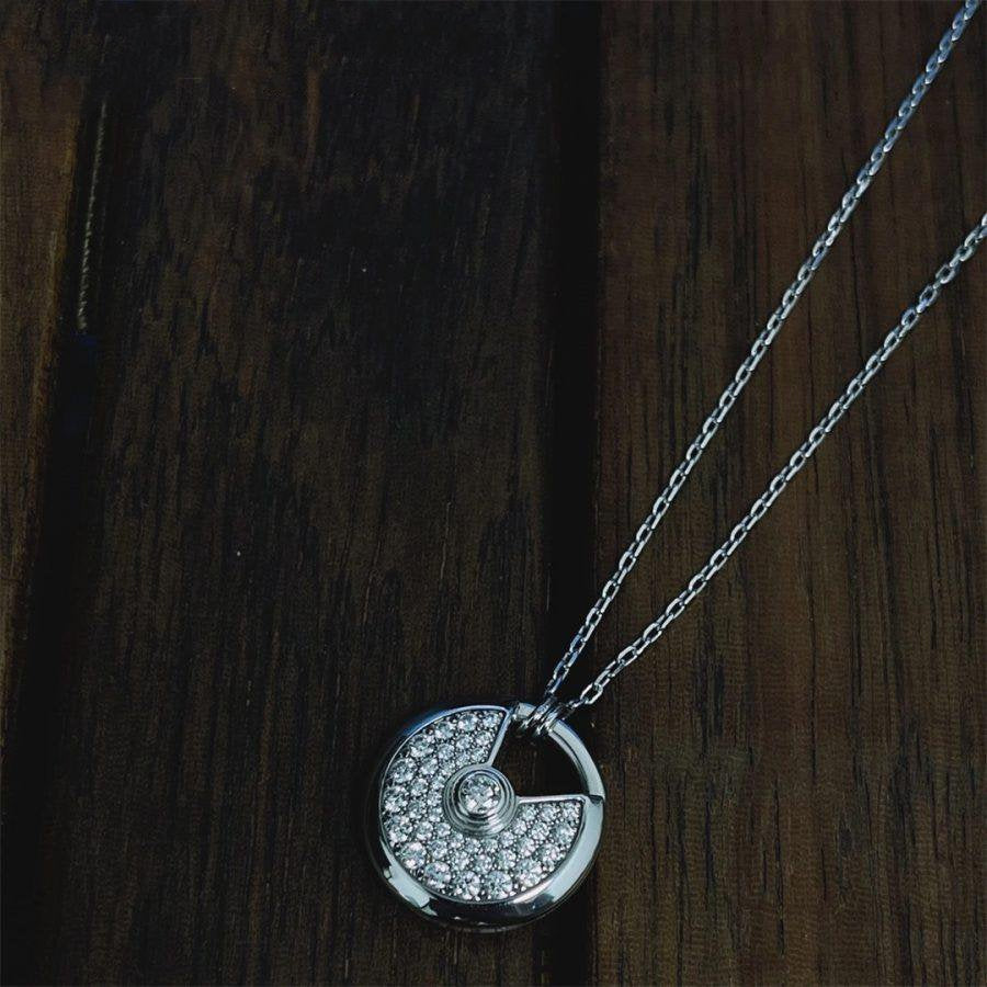 [Angela Schmuck]AMULETT SILBER VOLLDIAMANT HALSKETTE
